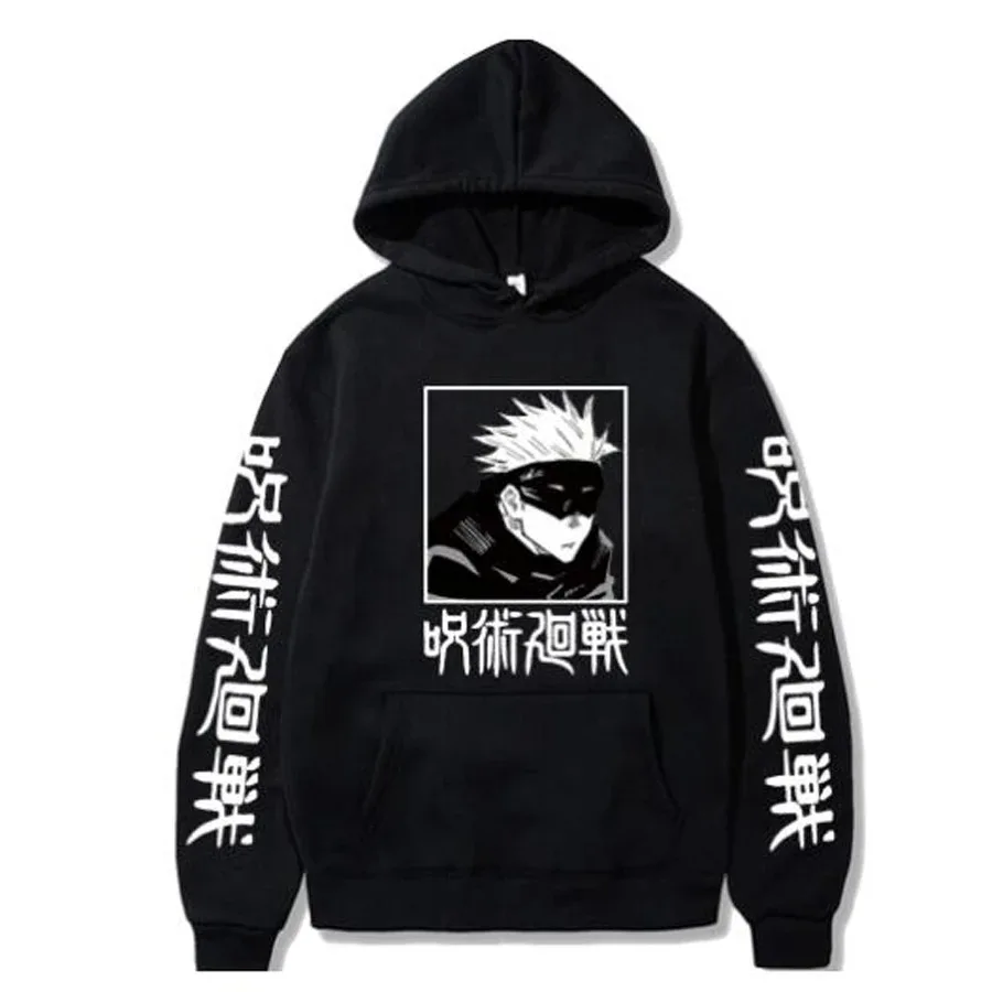 Anime jujutsu kaisen itatori yuji fushiguro megumi gojo satoru funny hoodie hip hop graphic hoodie poleron hombre streetwear