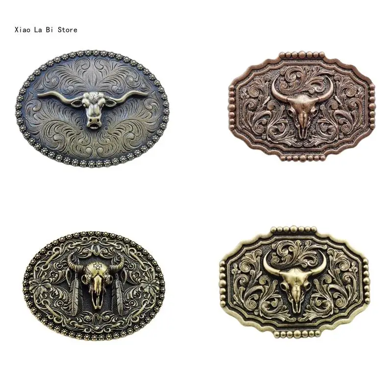 Gia súc Heads Western Belt Buckle Phụ kiện trang phục cao bồi cho bữa tiệc XXFD