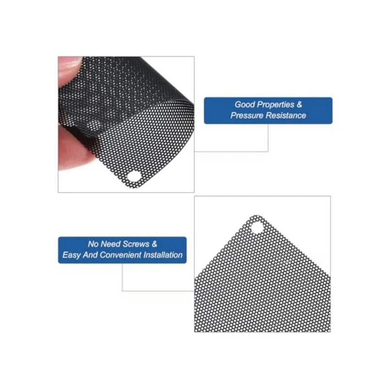 120mm Black PVC PC Cooling Fan Dustproof Mesh Cover with Filter - blocks dust, protects fans & equipment, ensures cooling system