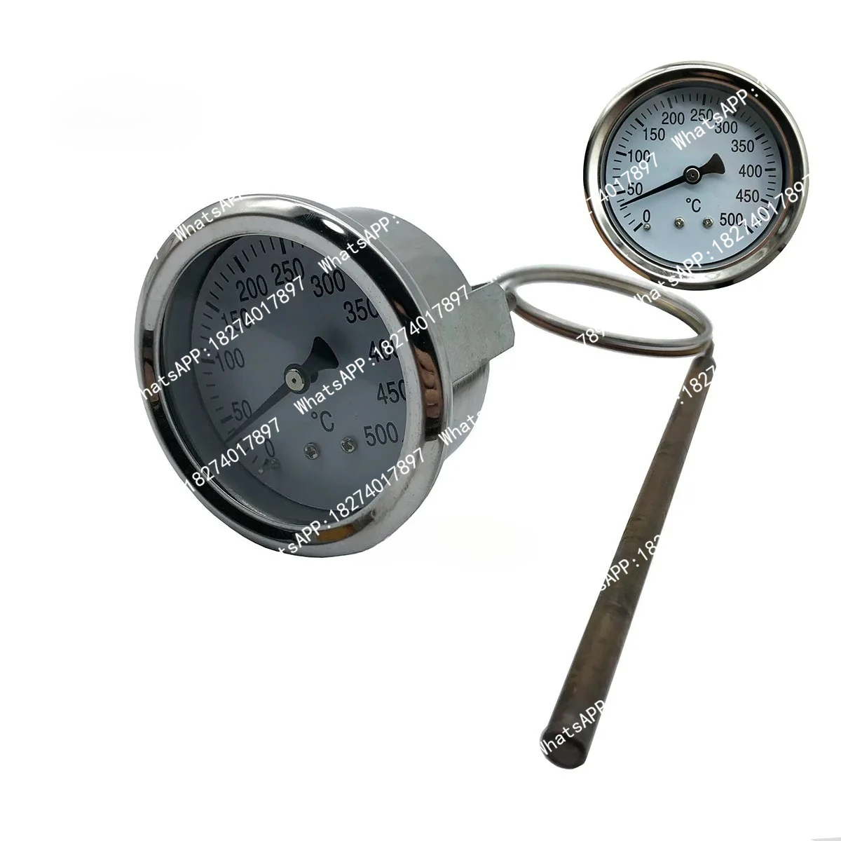 Pizza Oven Spare Parts High Temperature Circular 0-500 Degrees Thermometer 0°-500° Temperature Gauge With Probe
