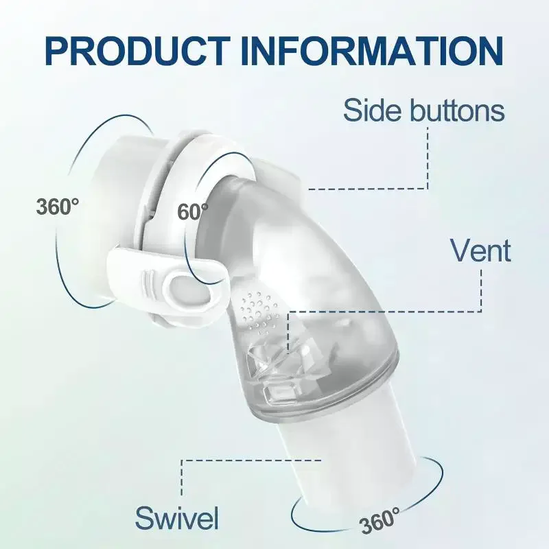 1Pcs CPAP Mask Mouth And Nasal Mask Tube CPAP Replace Elbow Tubing Connector For AirFit F20 F30 Full Face Mask For Sleep Apnea