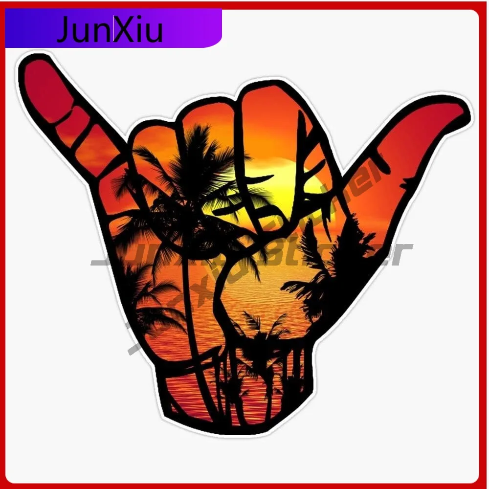 

Tropical Sunset Hang Loose Vinyl Sticker Waterproof Decal Car Suv Laptop Wall Window Bumper Scratch-proof Sticker Exterior Pvc