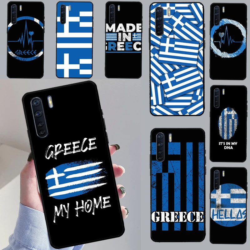 Greece Greek National Flags Case For OPPO A17 A16 A15 A54 A74 A94 A57 A77 A78 A72 A52 A53 A31 A5 A9 A96 A76 A54S Cover