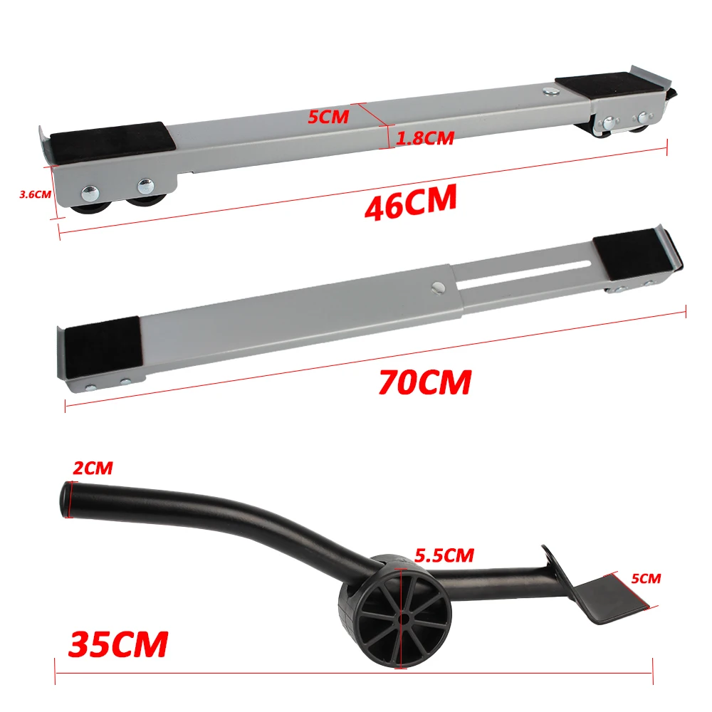 24 ล้อ Universal ตู้เย็นฐาน Mount Mobile Roller Bracket ผู้ถือเครื่องเป่าปรับขาตั้งเครื่องซักผ้า Movable Racks