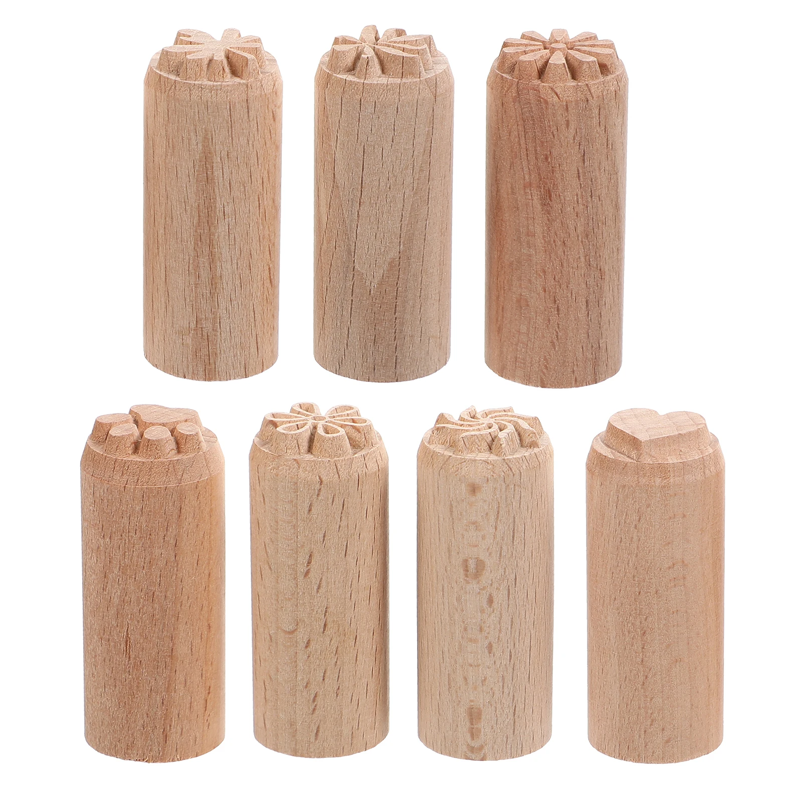 

Wooden Clay Stamp Set for DIY Projects Durable Smooth Surface Column Wooden Stamps Easy to Use with Any Crafting Clay