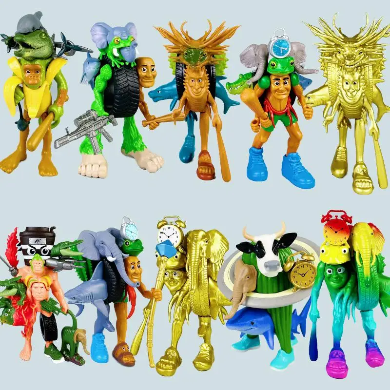 حار بيع عصا خشبية رجل شان هاي جينغ محاكاة ساخرة الأجنبية شان هاي جينغ تمثال ارتداء الأحذية القرش تمثال نموذج حلية #1