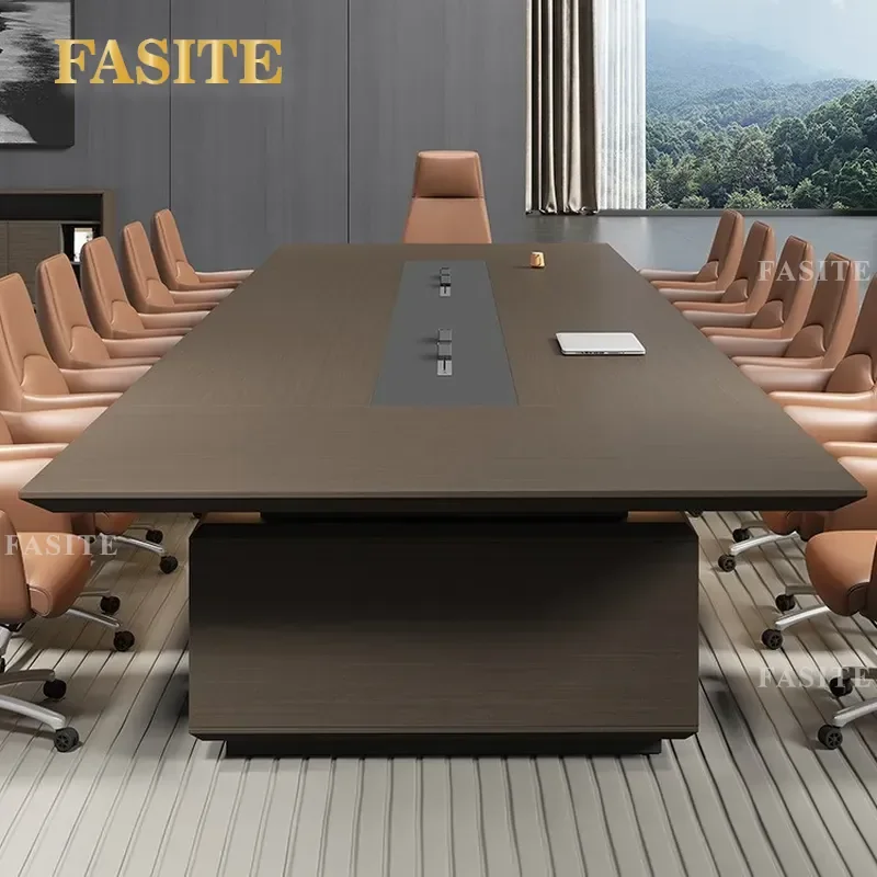 For Large Conference Table Long Simple Modern Light Luxury Meeting Room Reception Negotiation Desk