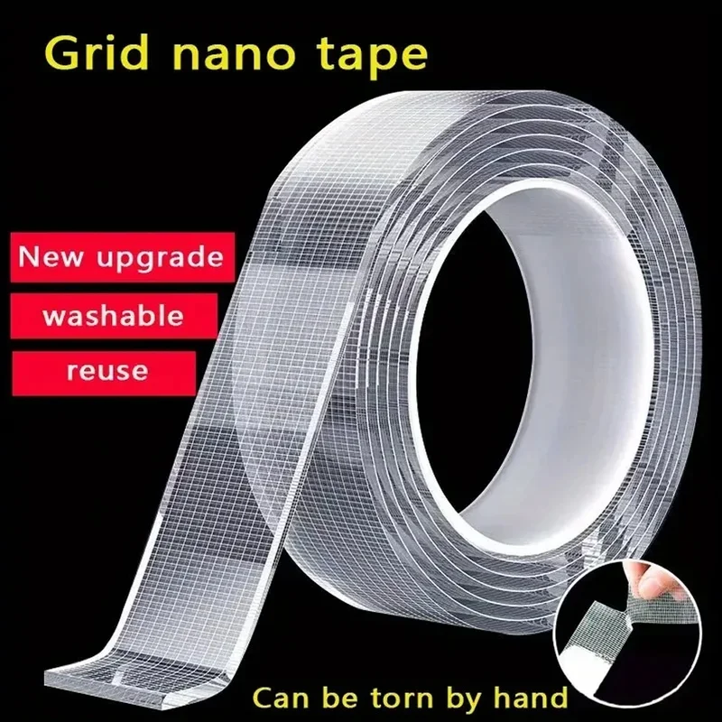 Ultra-strong Double-sided Adhesive Nano Tape Clear Removable Waterproof Extra Strong Sticky Strip Heavy-duty Two Side Tape