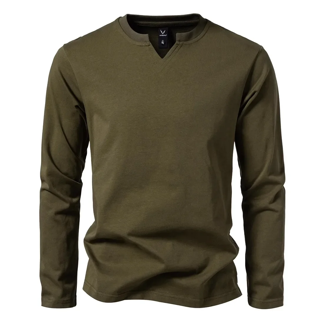 

Vintage V-neck T-shirts for Men Golf Wear 2025 Long Sleeve Casual Cotton Military T Shirt Homme High Quality Male Camisetas Tops