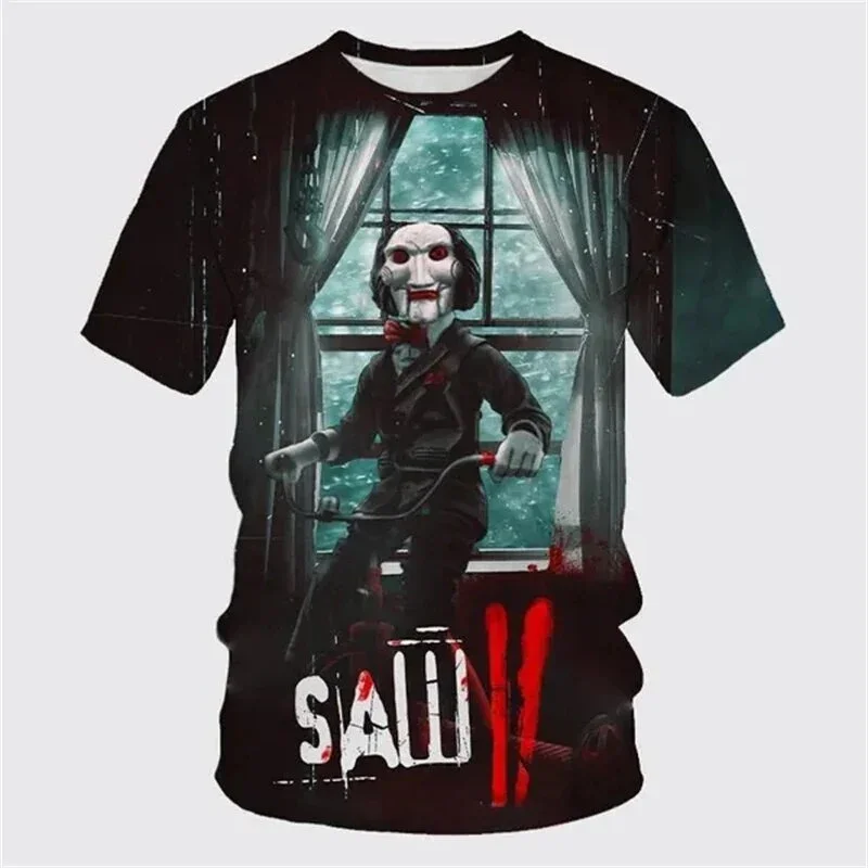 

Summer Saw 3D Print T-Shirts Horror Streetwear Men Women Fashion Oversized Short Sleeve T Shirt O-Neck Kids Tees Tops Clothing