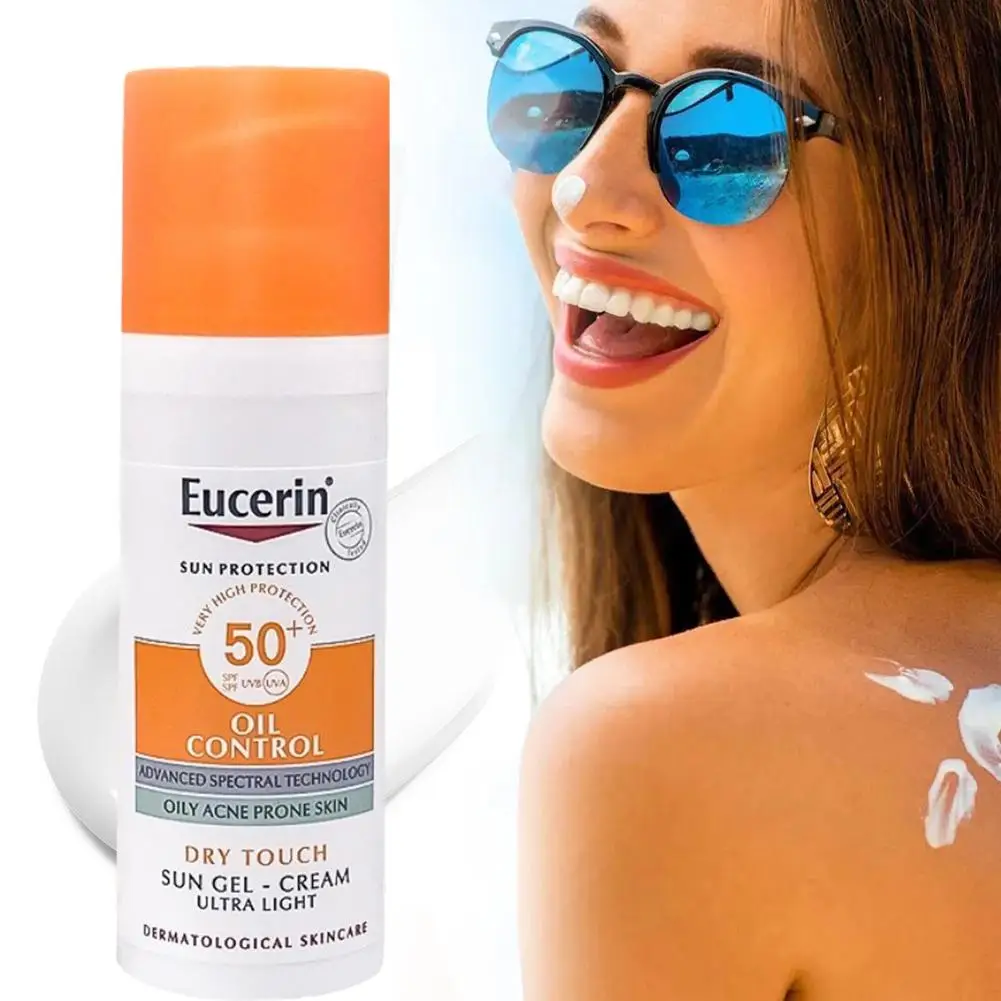 SPF50 Face Sunscreen Lotion Hyaluronic Acid, Facial Sunscreen Cream UV Protection Refresh Moisturize Hydrate Isolation Sunscreen