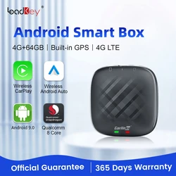 Carlinkit Wireless Android Ai Box, Tudo em um, Auto, BMW, VW, KIA, Benz, 4 GB, 64 GB, LTE Play Store