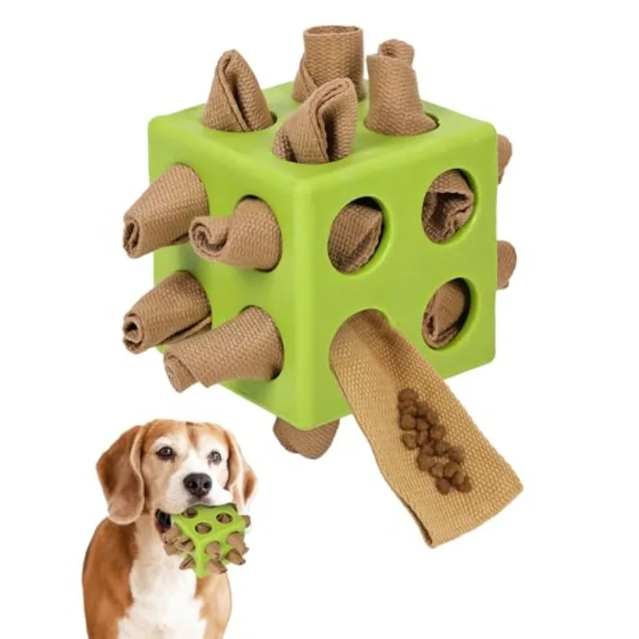 

Интерактивная игрушка-головоломка для собак: развивающая естественные навыки поиска пищи, прочная игрушка для обогащения среды обитания собак, нюхательный куб с тканевыми полосками для поиска лакомств и скрытых предметов