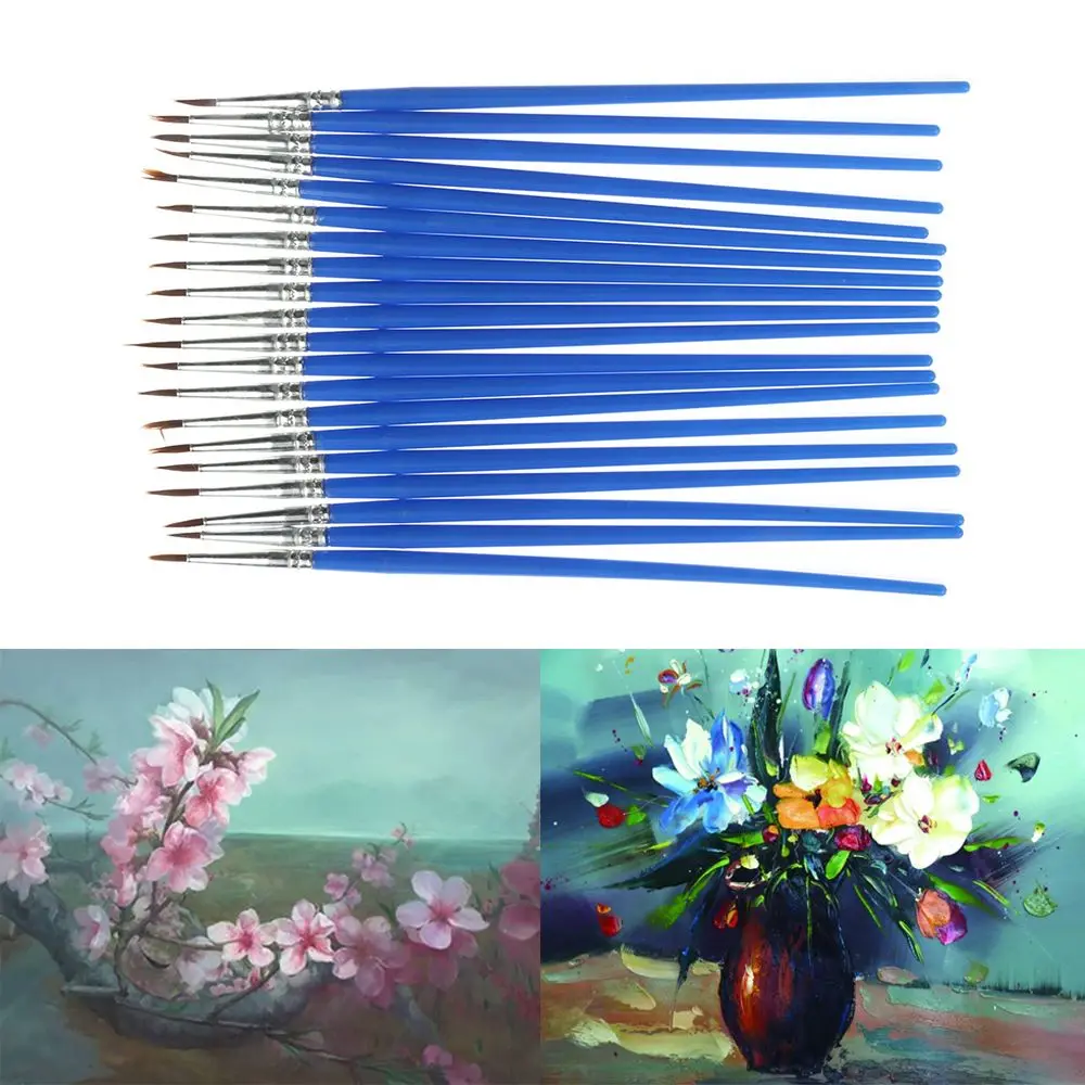 10pcs/set DIY Accessory Drawing Artist Tool Crafts Oil Painting Brushes hook line pen Nylon hair Watercolor