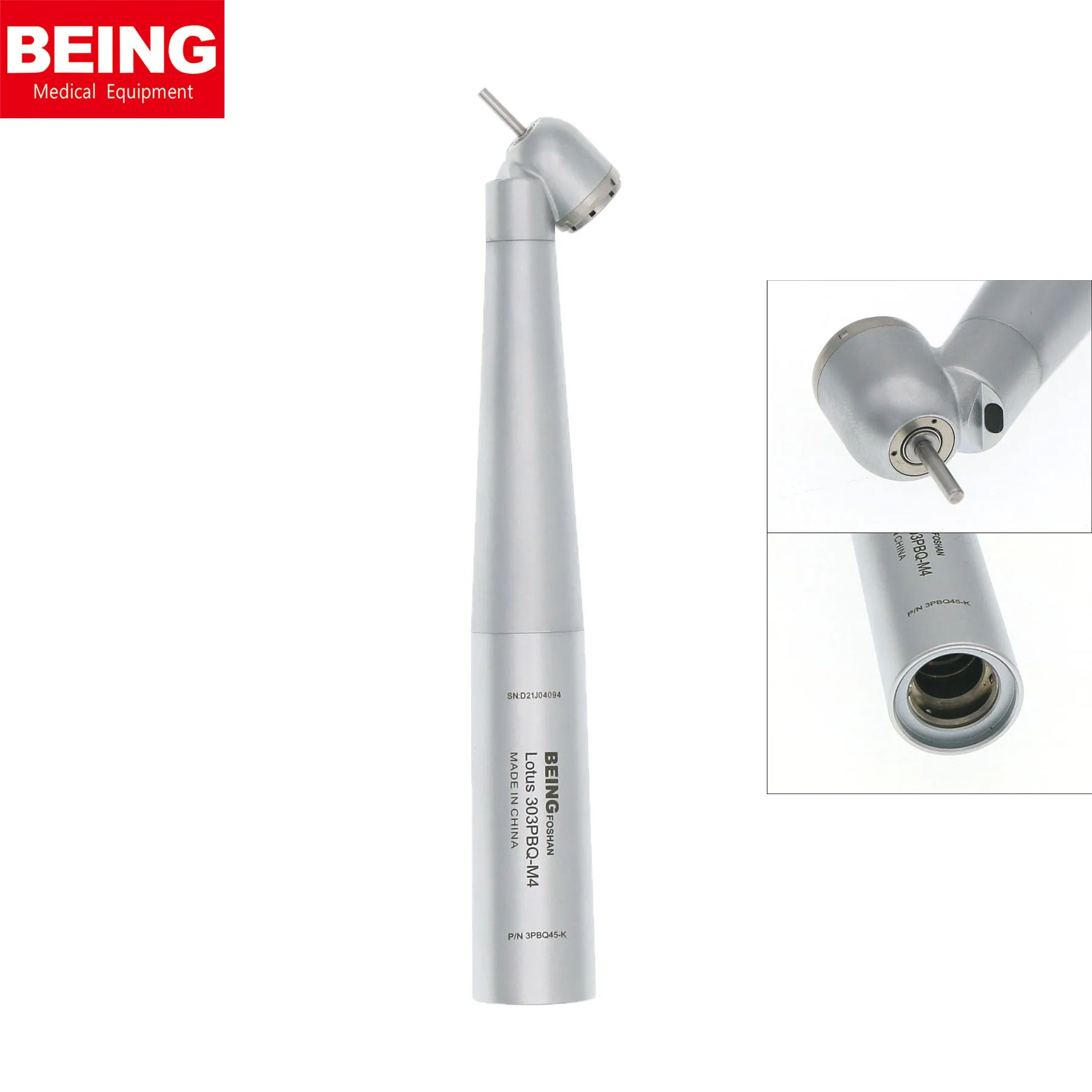 

BEING Dental Surgical 45° High Speed Handpiece Fiber Optic 303PBQ45-K Ceramic bearings fit KaVo MULTIflex