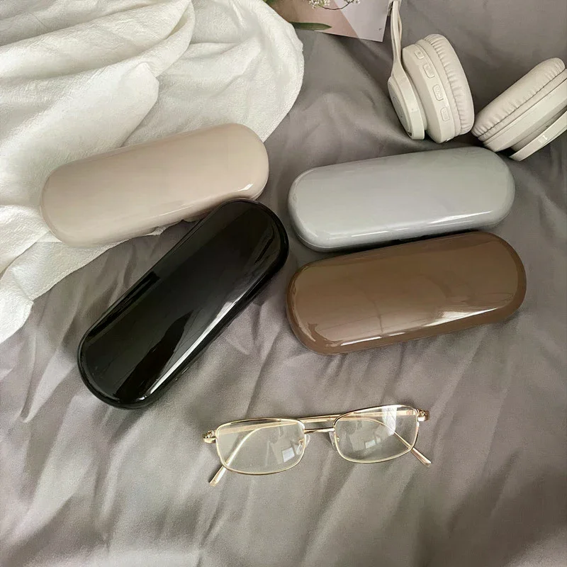 Portable Cream Colored Glasses Case Cute Sunglasses Myopia Glasses Storage Box Travel Student Simple Sunglasses Box Storage Box