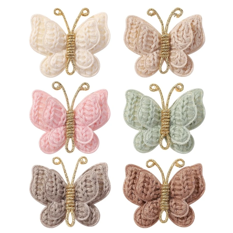 6pcs Handmade Butterfly Hair Clips Soft & Durable Hairpins Hair Barrettes Perfect for Daily Wear Parties & Weddings Gift