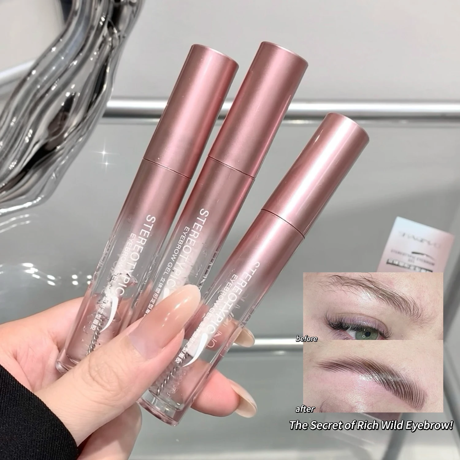 Ceja GelWild incolora transparente, forma 3D y definición