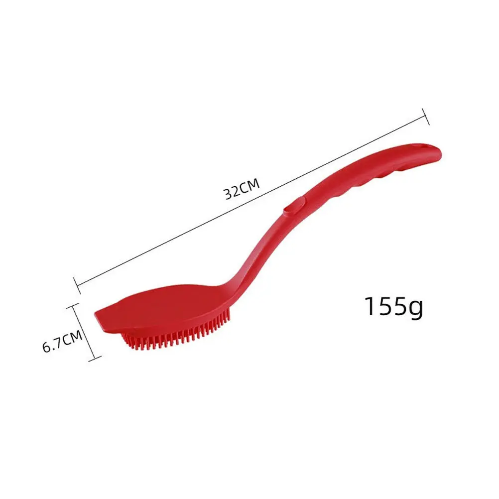 Premium Long Handle Kitchen Brush for Pot Pan Dish Bowl Sink Cleaning Heavy Duty Silicone Bristles Hang Ring Storage Dishwashing