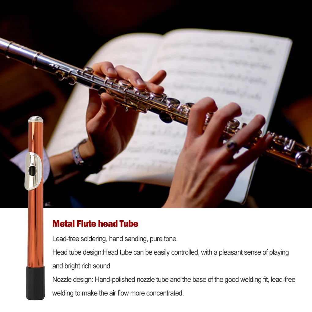 Clarinet Flute Head Mouthpiece White Copper Nickel-Plated Long Reed Pipe Musical Instrument Replacement Accessories Sliver