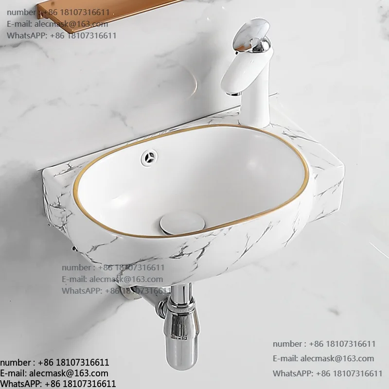 

Wall-mounted washbasin Small apartment washbasin Home balcony Ceramic washbasin Single