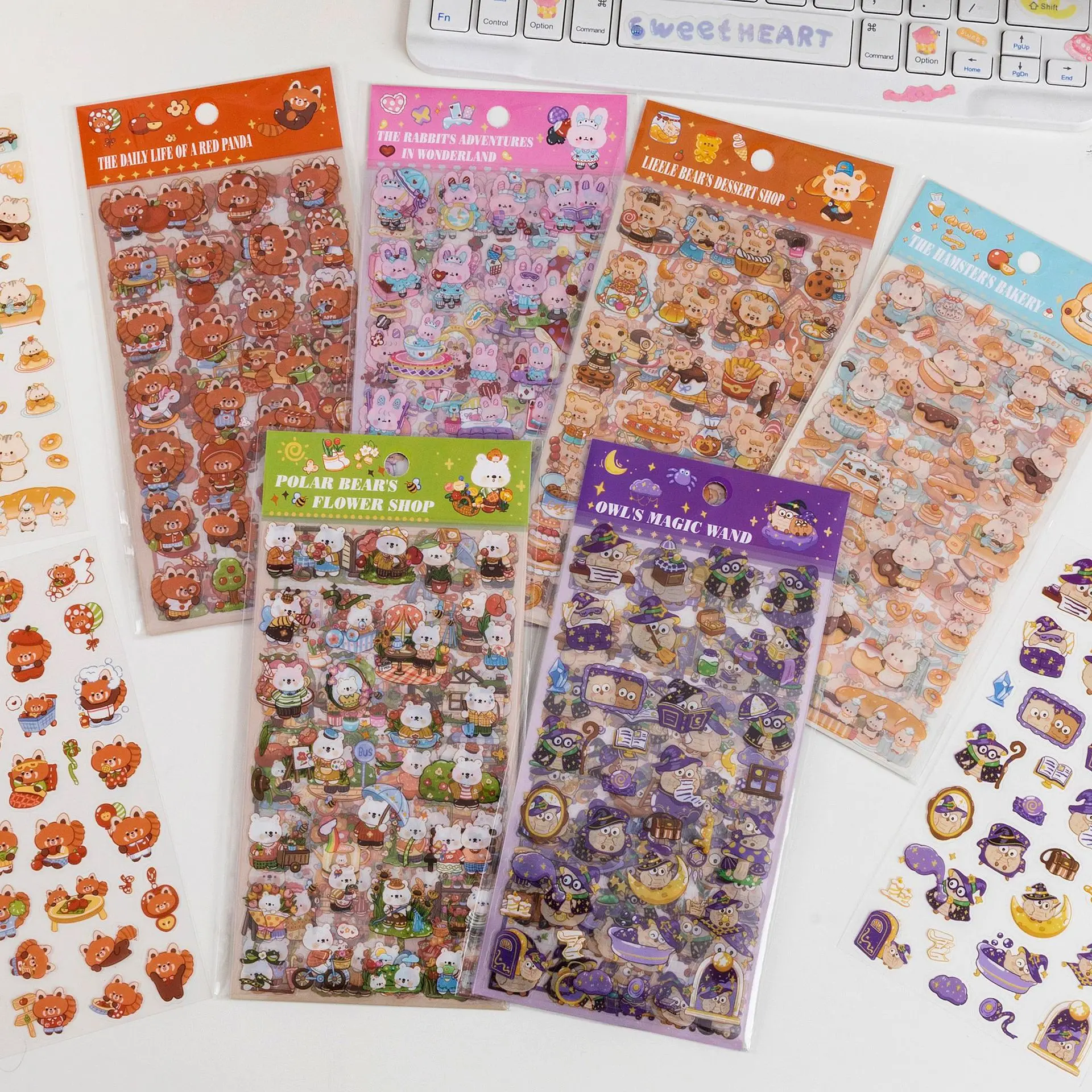 Animal Friends Limited Daily Cartoon Transparent  Pet Sticker Handbook Diary Decal Decoration