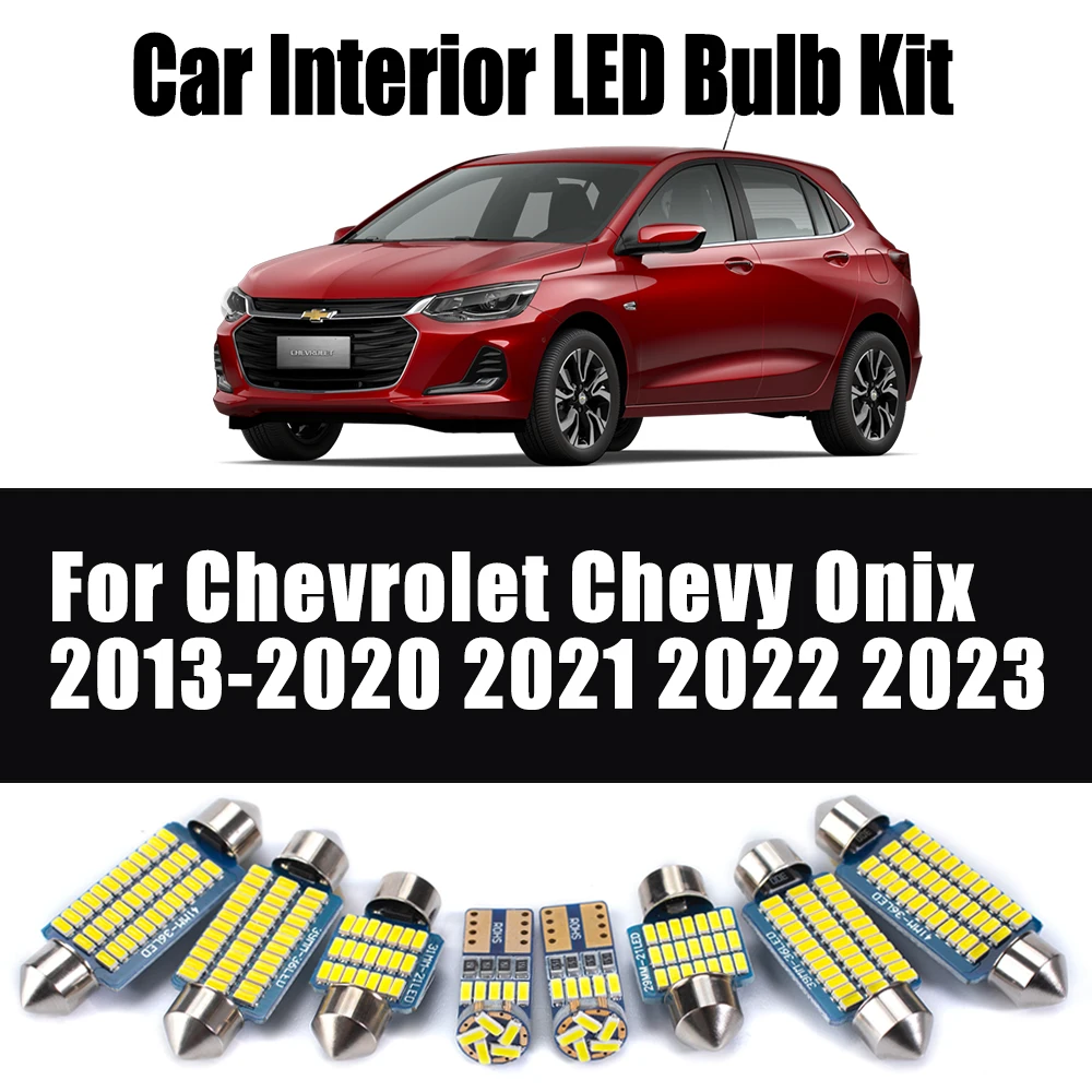 

9 шт. для Chevrolet Chevy Onix 2013- 2018 2019 2020 2021 2022 2023 светодиодные лампы внутренний купол карта чтение пластина комплект освещения Canbus