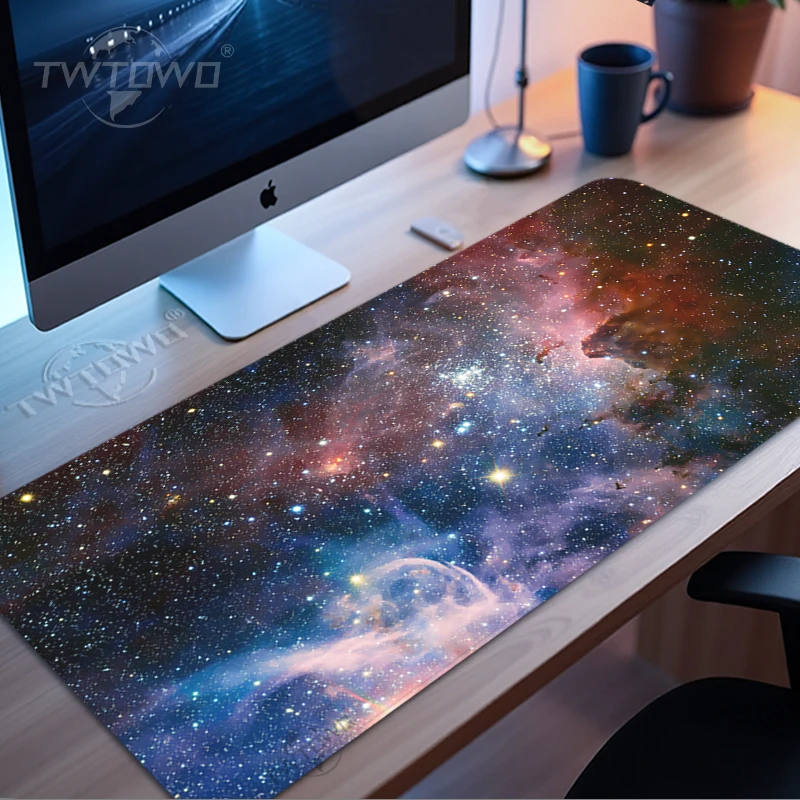Space Starry Sky Mouse Pad Gaming printon demand HD New Home Mousepad XXL Mouse Mat Playmat Non-Slip Soft Office PC Mouse Mats