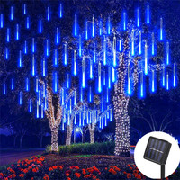 Solar Led String Lights 30CM Meteor Shower Fairy Lights Garland Christmas Light Tree Decorations Outdoor Garden Street Sun Lamp