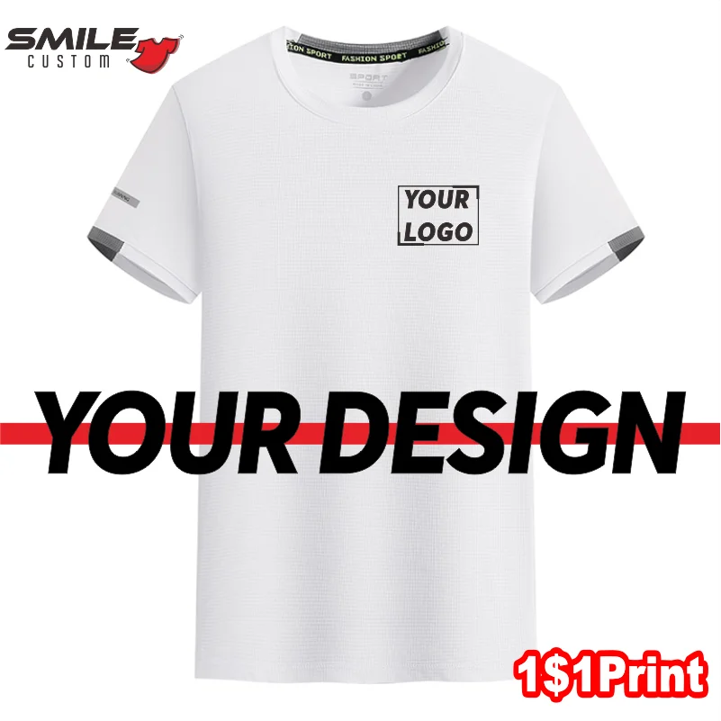 Summer Fitness Quick Dry Tee Design Company Logo 100% Polyester Breathable Men And Women Sports T-Shirt Custom Embroidery Print