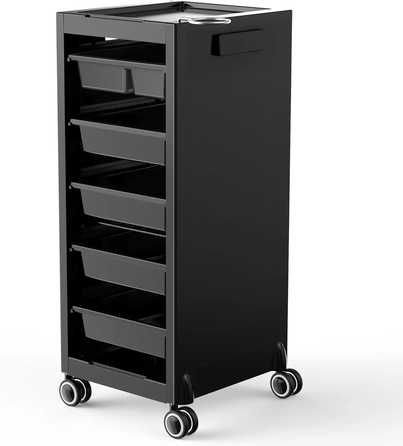 

New Salon Trolley Cart with Wheels for Extra Storage, 5 Drawers & Dryer Holder, Space Saving Salon Cart