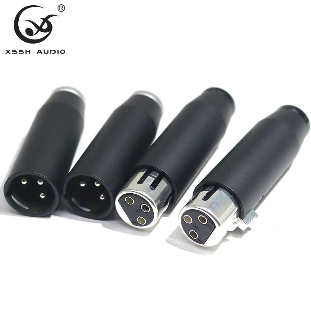 Hifi Audio XSSH Frosted Black Big Hole 11mm 3 PINS XLR Silver Plated Micphone Mic Auido Jack Female Male Balance Connector Plug