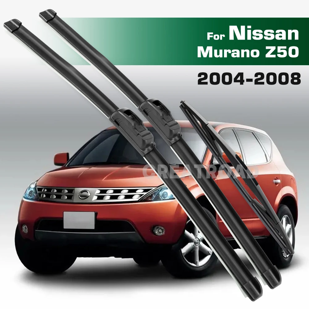

GREATROAD Wiper For Nissan Murano Z50 MK1 2004-2008 Front & Rear Wiper Blades Windshield Windscreen Window Brushes 2005 2006