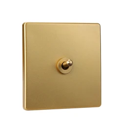 Wall Light Toggle Switch1-4 Gang 2 Way Champagne Gold Matte Panel For Home Decoration