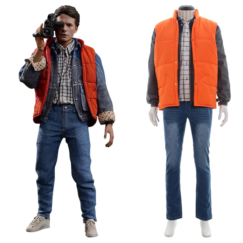 

Movie Back To The Future Marty McFly Cosplay Costume Adult Men's Uniform Halloween Carnival Party Outfits