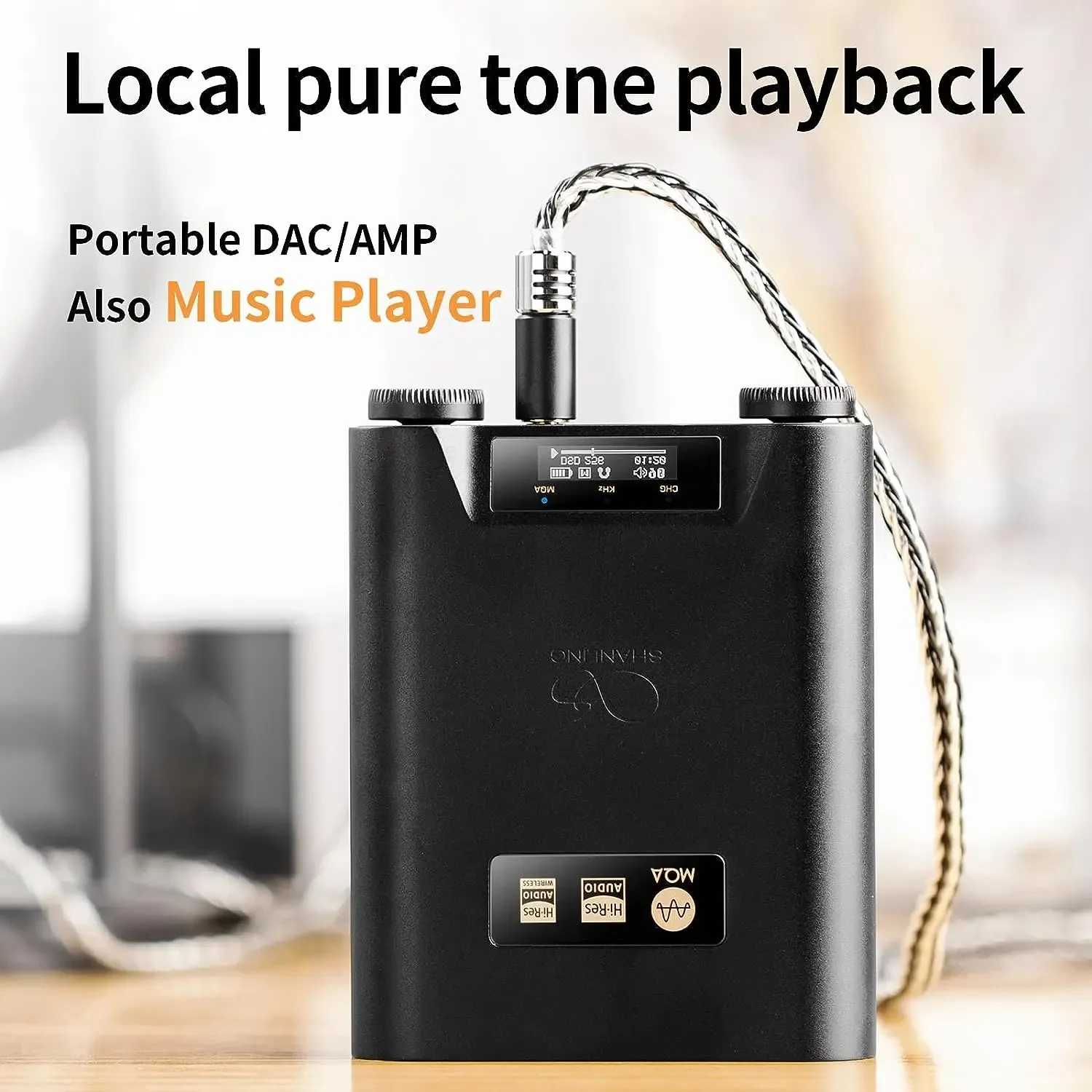 شانلينغ H5 فك مضخم ضوت سماعات الأذن المحمولة USB DAC أمبير بلوتوث 5.0 سماعة مكبر كهربائي مرحبا الدقة الصوت المزدوج AK4493SEQ
