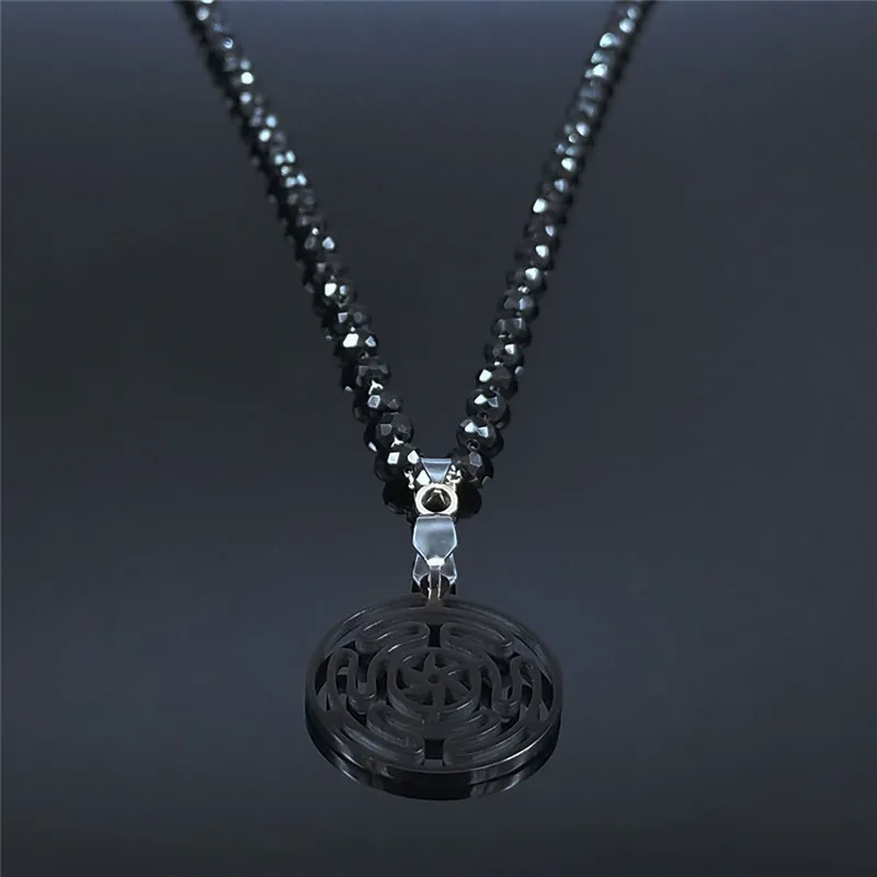 Hekate Wheel Stainless Steel Charm Necklace Women Strophalos Hecate Magic Symbol Logo Charm PIN colier femme Jewelry N1725S02