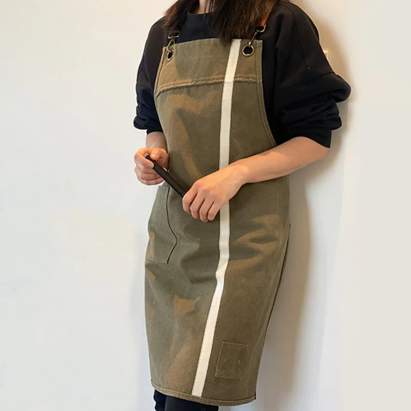 

Crossback Canvas Apron Cafe Barista Bartender Pastry Chef Restaurant Uniform Florist Gardener Painter Tattoo Artist Workwear F22