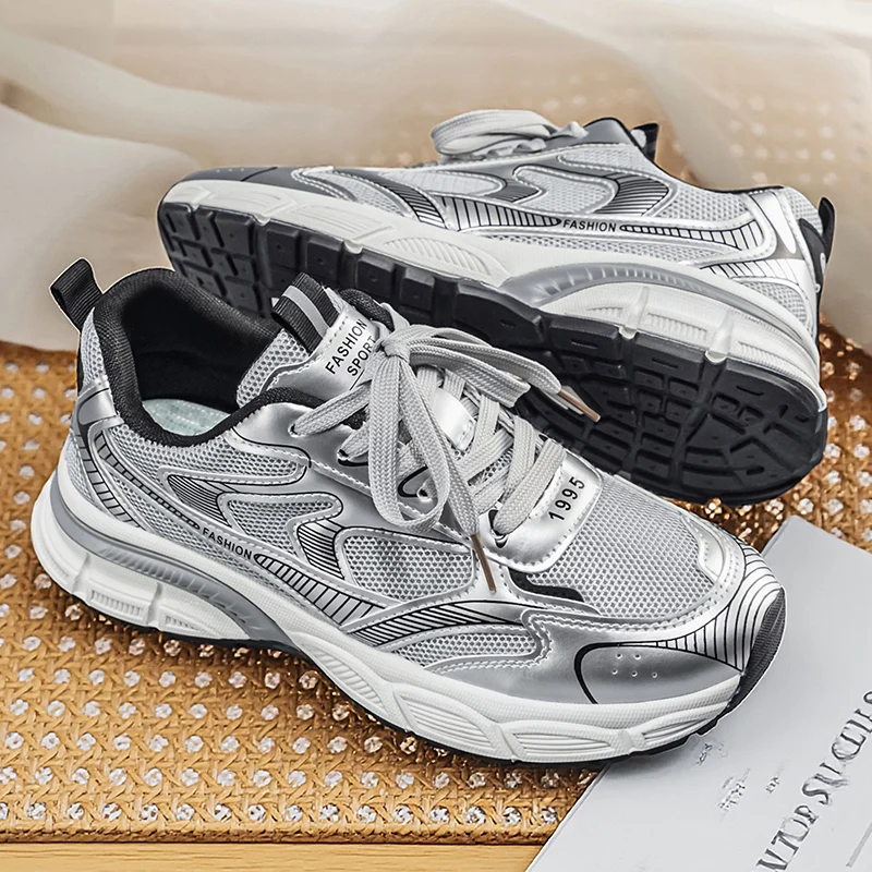 

Retro Trend Thick Sole Sneakers for Men Women Summer Breathable Mesh Mixed Color Sports Shoes Outdoor Walking Couple Casual Shoe