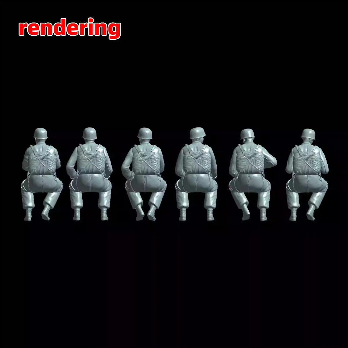 3D Deutschland Fallschirmtruppen Fallschirmjäger Soldaten Figuren Soldaten-Team Montage-Modellbausatz 6 Stück 1/72 1/35 1/48 – Detail 3
