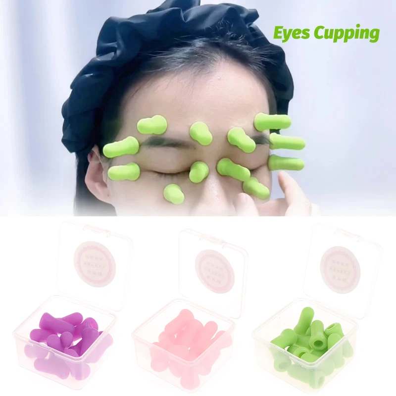 

12Pcs Facial Eye Cupping Silicon Vacuum Suck Device Massage Jar Therapy Tools Eyes Removes Fatigue Body Relax Relief Pain