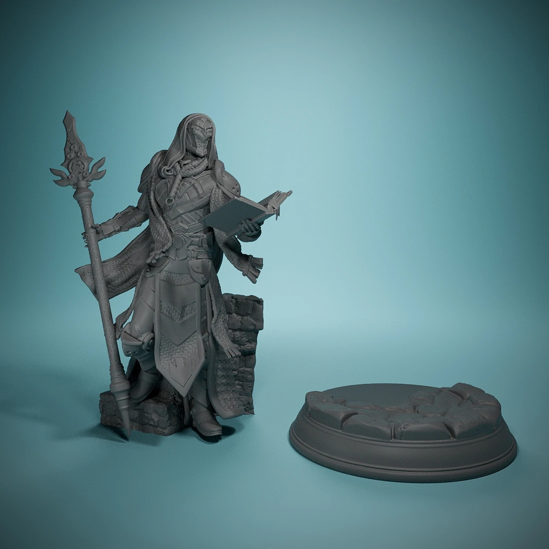 Warforged Wizard Miniature Tabletop, D & D Resina Miniaturas, Perfeito para jogos de mesa e Role Playing, Figura, Perfeito