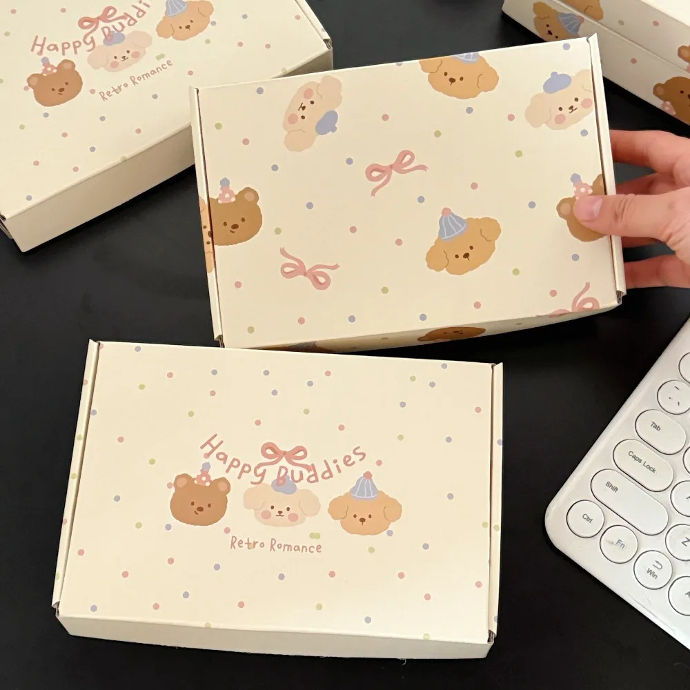 5Pcs/set Milk Yellow Airplane Box Thickened Cute Cartoon Packaging Box Corrugated Reusable Gift Packaging Box Gift Packaging - Image 4