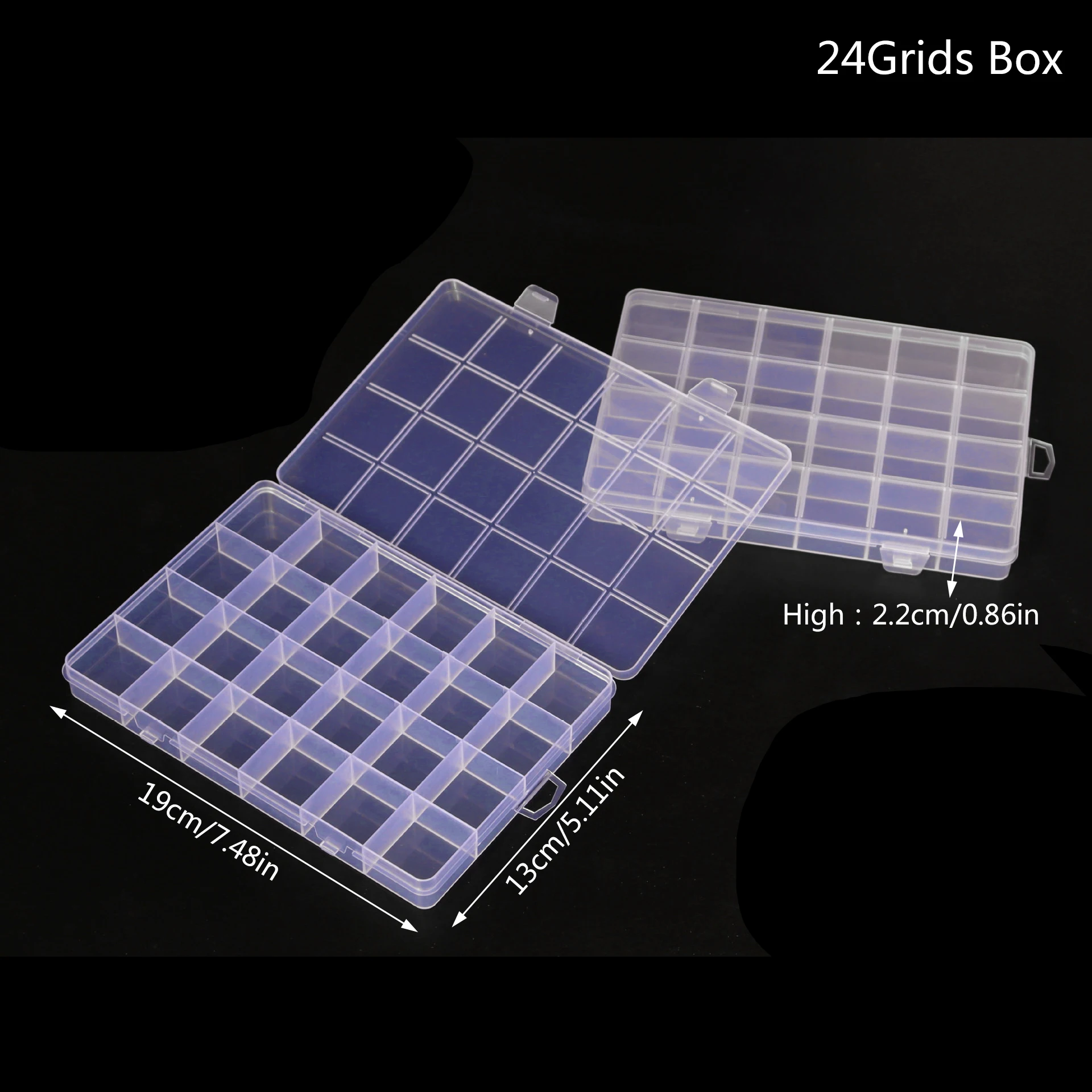 15/24/28Grids Transparente Kunststoff Organizer Box Schmuck Perlen Lagerung Container DIY Handwerk Ohrring Schmuck Rechteck Box fall – Detail 5