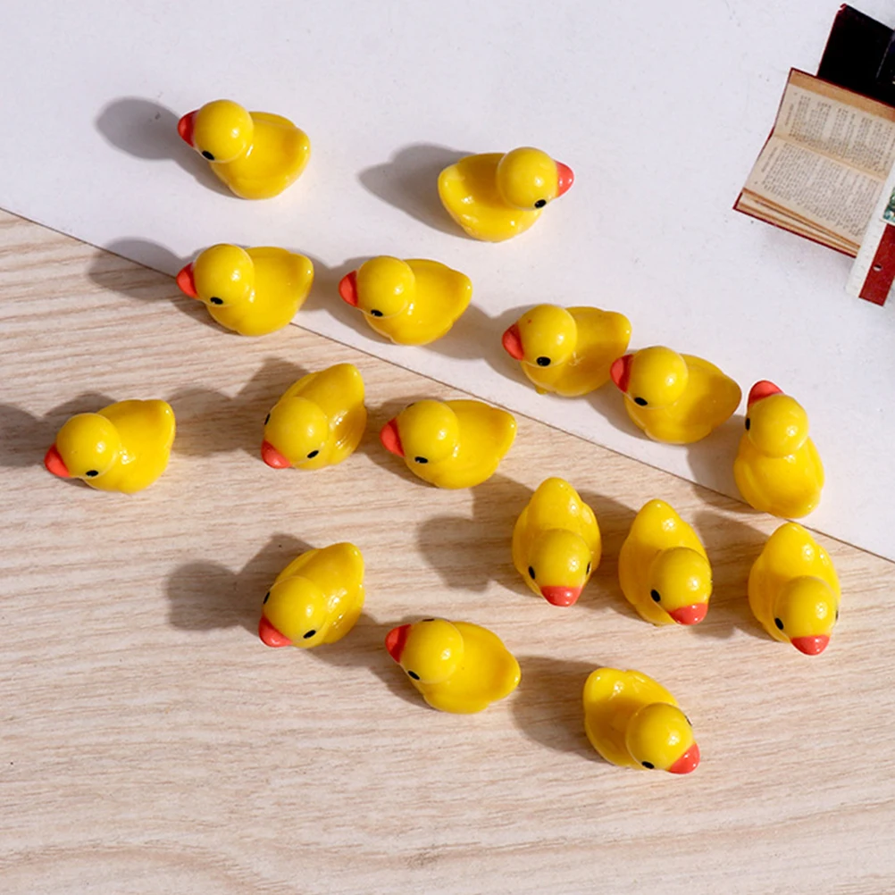 

100Pcs Resin Duck Mini Decorations Lovely Small Figures for Garden Home Office Desktop Indoor Outdoor Decoration Multi-Function