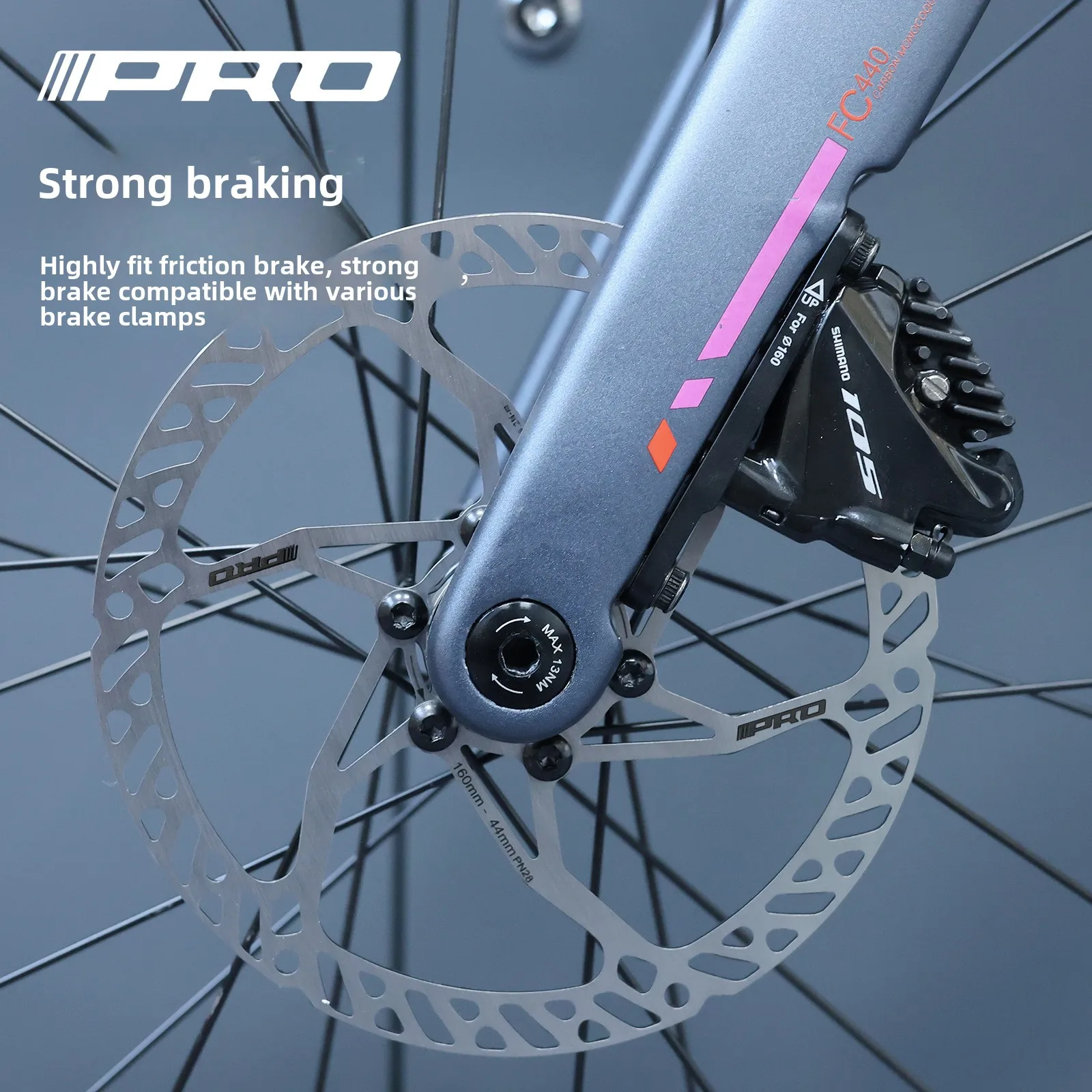 IIIPRO Bicycle Rotor Disc Brake 6-Bolt Ultralight Hollow Stainless Steel140/160mm for Mountain Bike Road Bike Brake Rotors