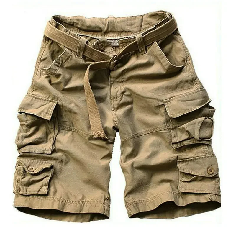 2024 Zomer Bermudas Short Heren Met Riemen Casual Knielengte Heren Korte Broek Multi-Pocket Outdoor Sport Hombre