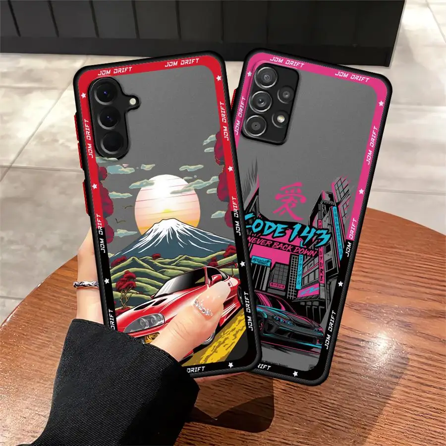Японский чехол для телефона JDM Drift Car Red Sun для Samsung Galaxy A15 A16 A30 A06 A13 Note 20 Ultra 10+ 9 8 A12 A14 A17