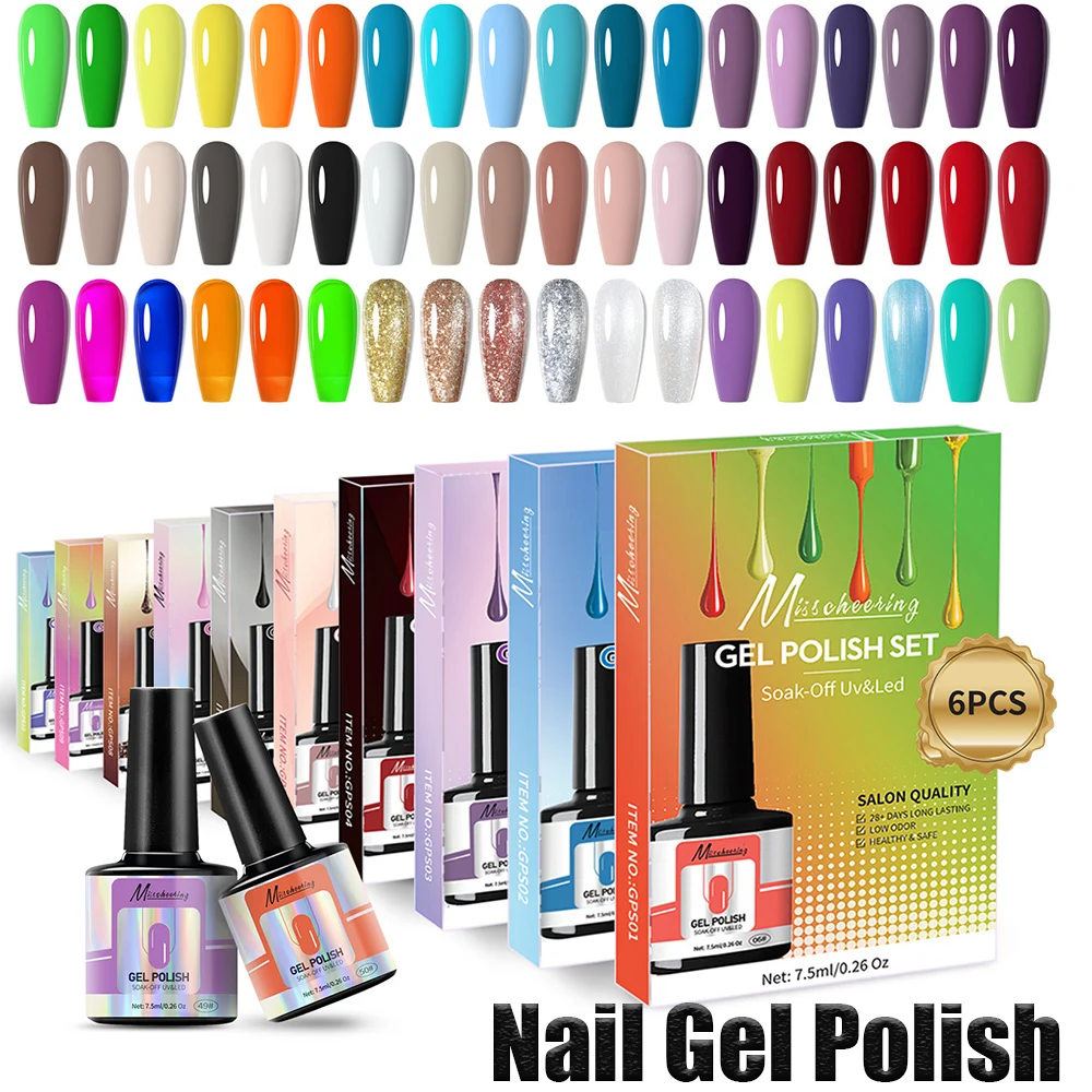 

New Gel Nail Polish Kit 6Pcs/Set Colors Manicure DIY Decorations Tools for Women