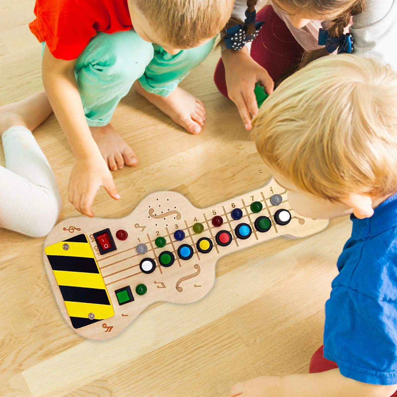 JEMusical-Planche Occupée en Bois avec Joli Coloré et lèvent, Jouet Montessori Dos pour Enfants, Garçons, Bol, Maison, Voyage